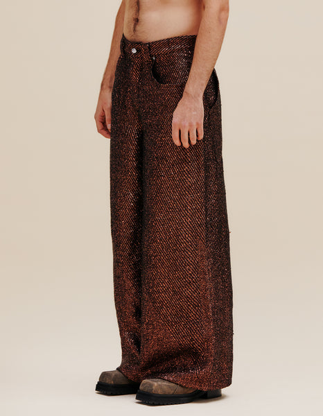 ECKHAUS LATTA X UNSPUN ULTRA WIDE LEG JEAN IN TINSEL