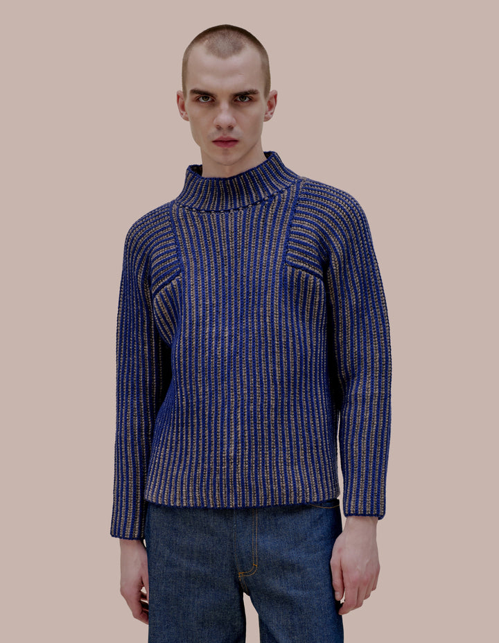 Eckhaus Latta chunky knit sweater in dusk. 