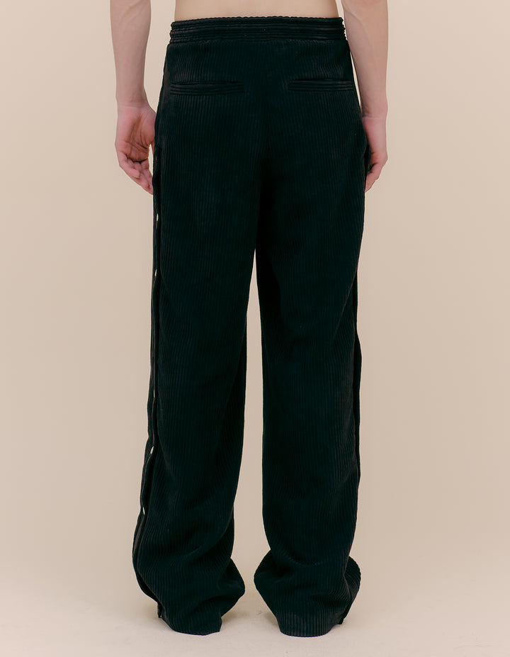 CORD SNAP TROUSERS IN SOOT