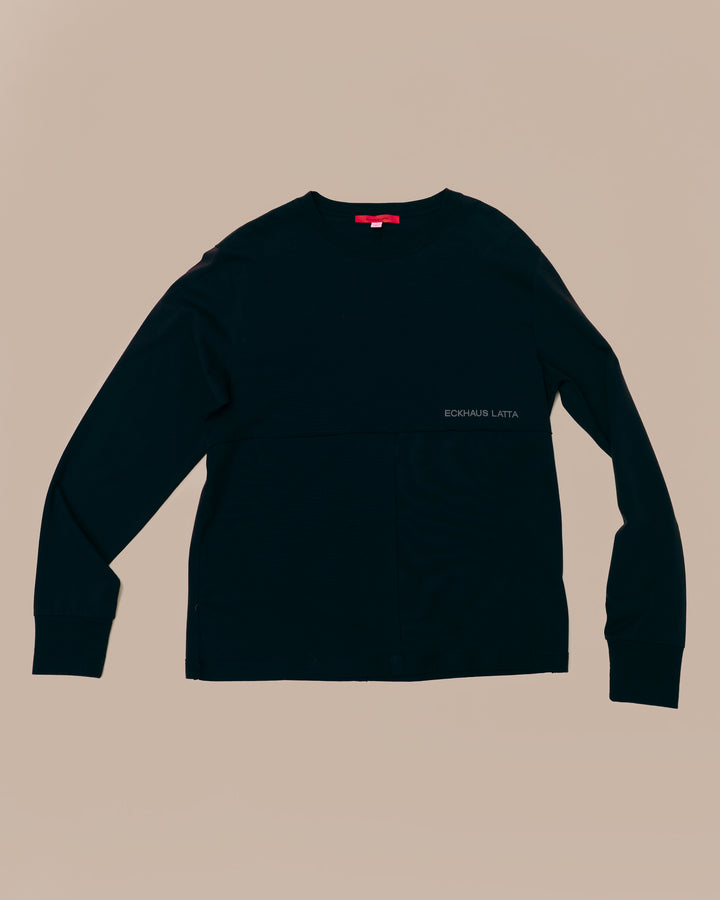 LAPPED LONG SLEEVE IN BLACK