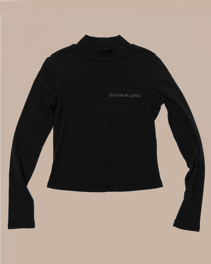 LAPPED BABY TURTLENECK IN BLACK