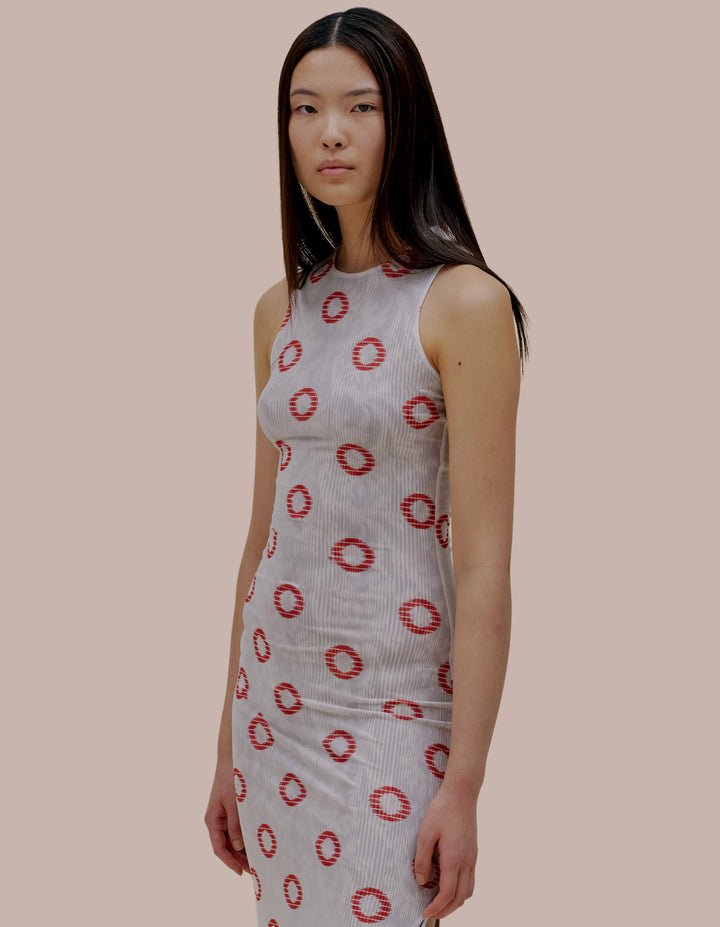 Eckhaus Latta fitted maxi dress.