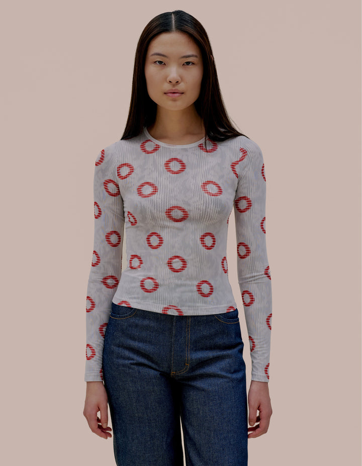 Eckhaus Latta patterned long sleeve top.  