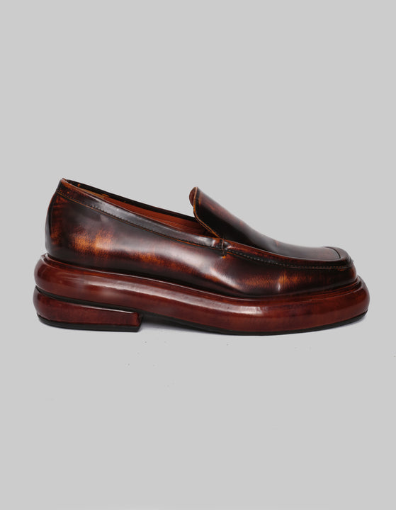STACKED LOAFER IN BRICK ABRASIVATO