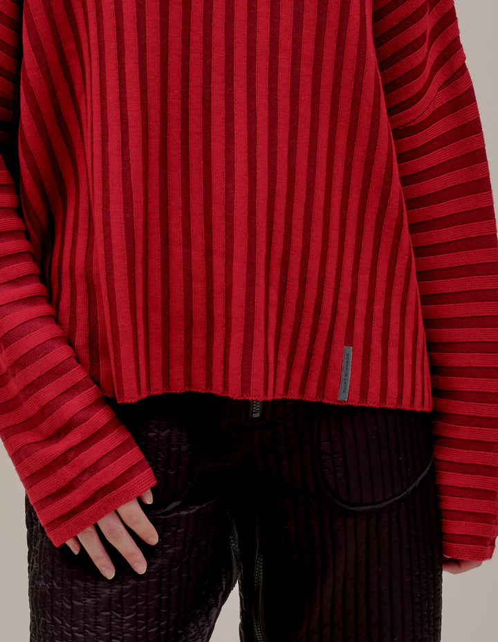 KEYBOARD SWEATER IN RUBY