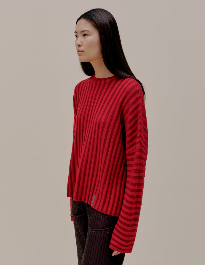 KEYBOARD SWEATER IN RUBY