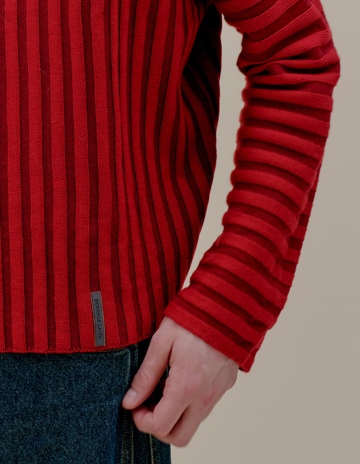 KEYBOARD SWEATER IN RUBY