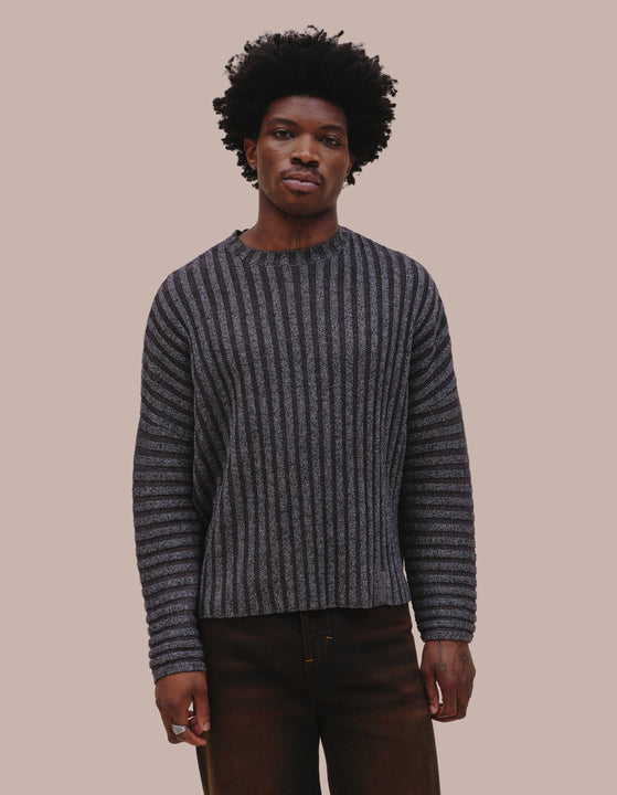 Eckhaus Latta knit sweater in Carbon. 