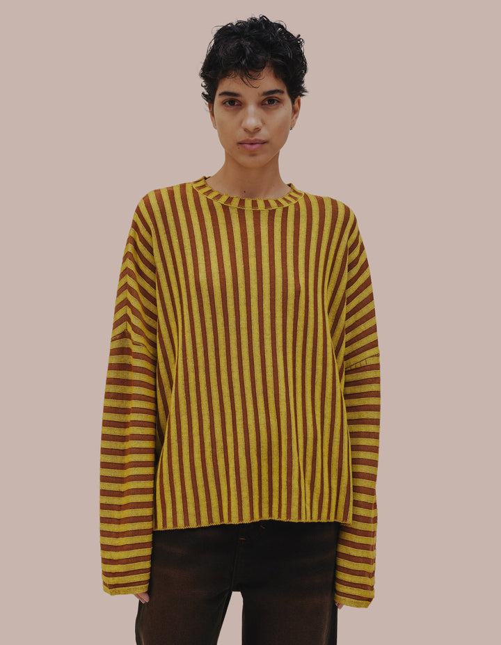 Eckhaus Latta knit sweater in Sulphur.