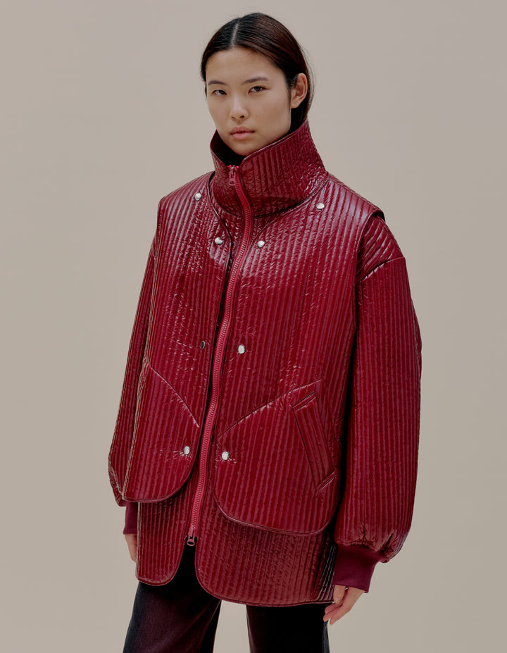 LINE JACKET IN OXBLOOD