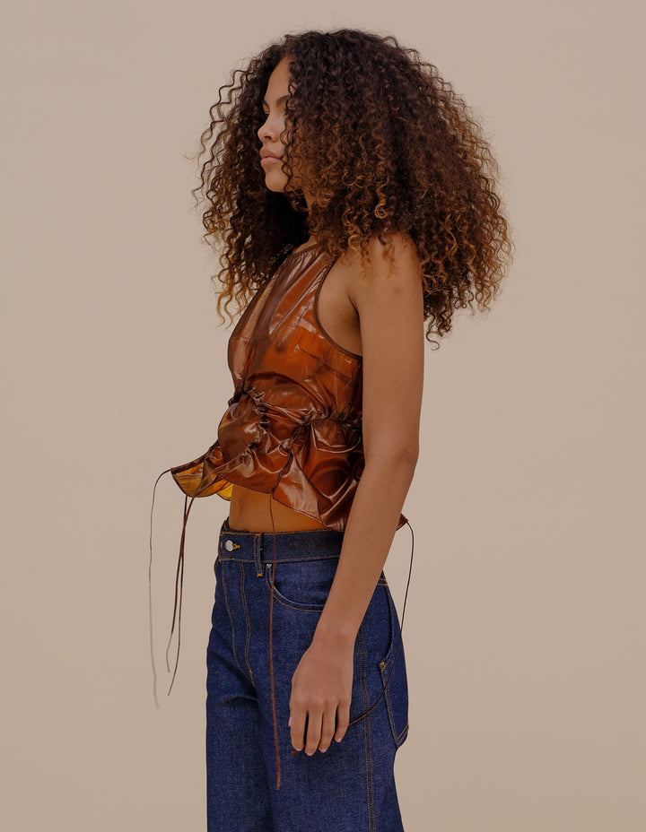 ORGANZA TOP IN AMBER