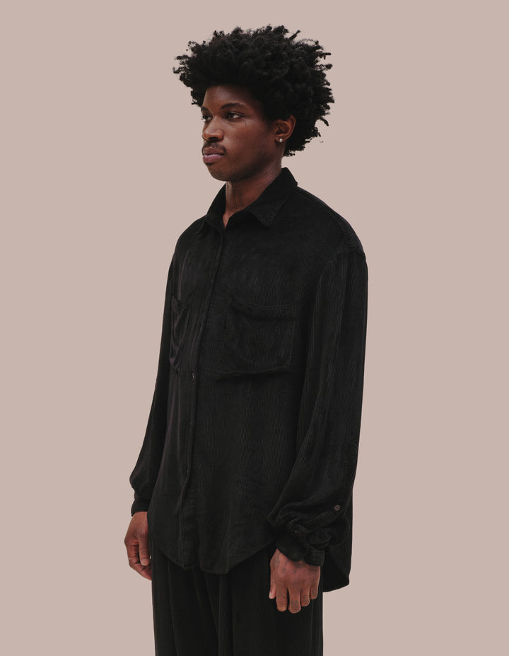 Eckhaus Latta buttondown in obsidian. 