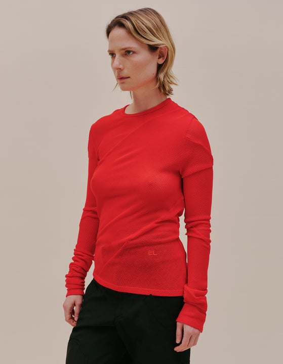 SPIRAL LONG SLEEVE IN RED