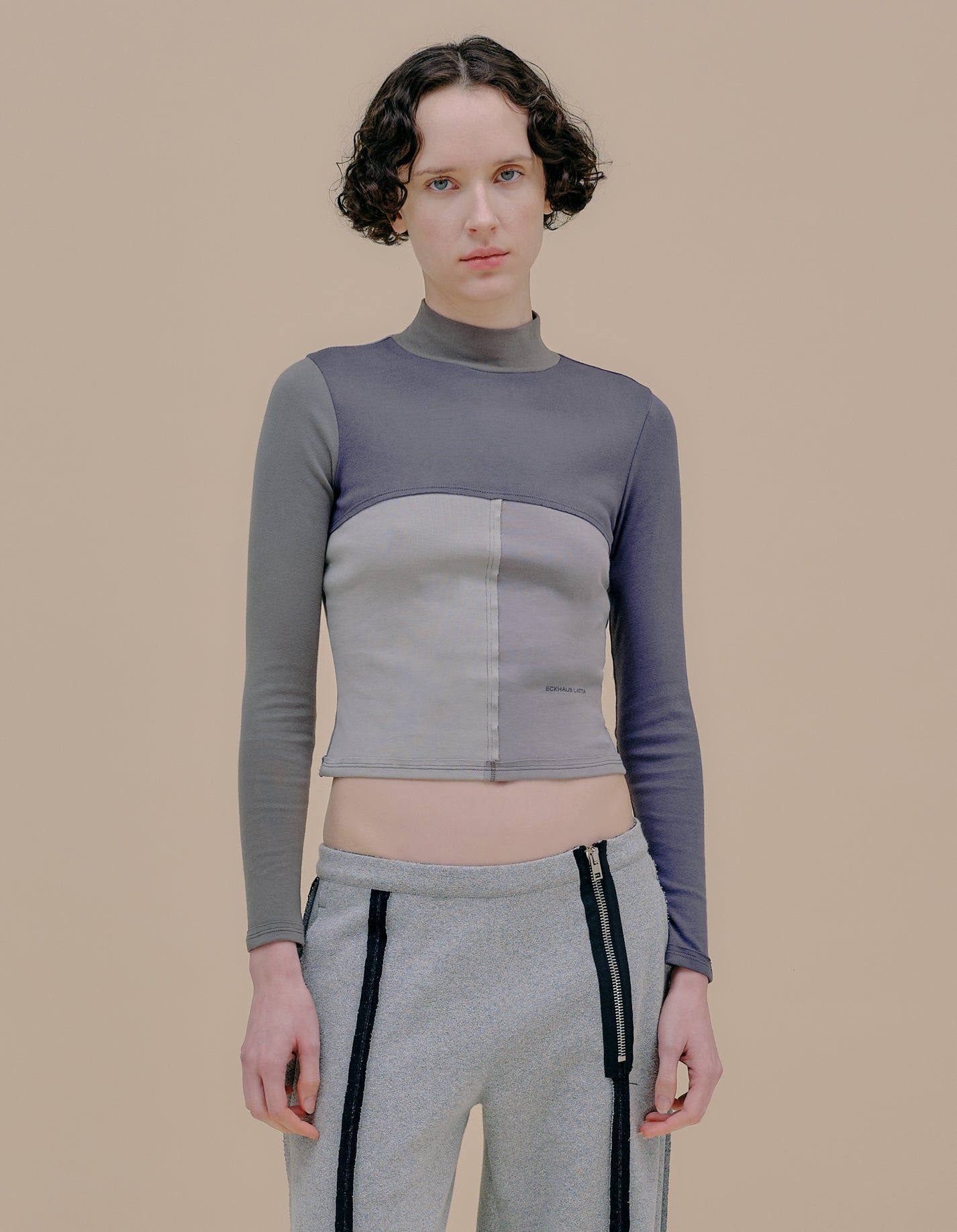 LAPPED BABY TURTLENECK IN TONAL SHADOWS