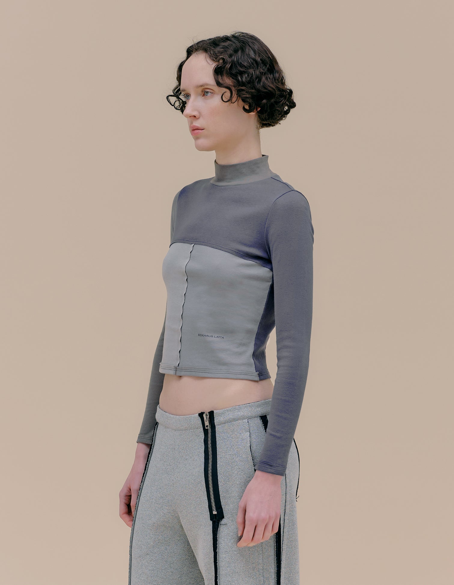 LAPPED BABY TURTLENECK IN TONAL SHADOWS ‐ ECKHAUS LATTA